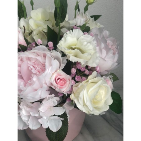 Seidenblumen Arrangement mit puderrosa Peonies in der Vase 4