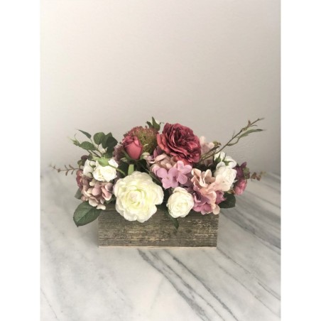 Kunstblumen Arrangement in altholz Gefäss -"Altholz" Kollektion