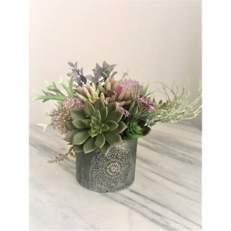 Kleines Arrangement mit Sukkulenten in einer Vase 6