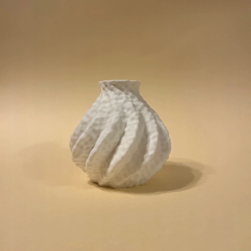 3D-gedruckte Vase mit strukturiertem Design