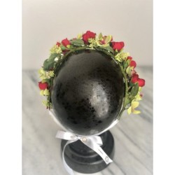 Kunstblumen Krone mit Rote Rosen und Orchideen 2