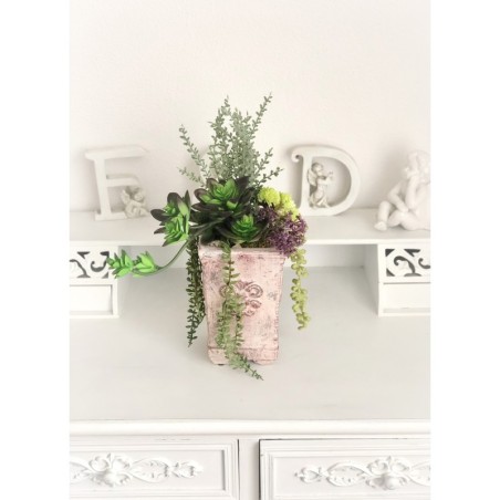 Künstliche Sukkulenten in einer Vase aus Beton 5