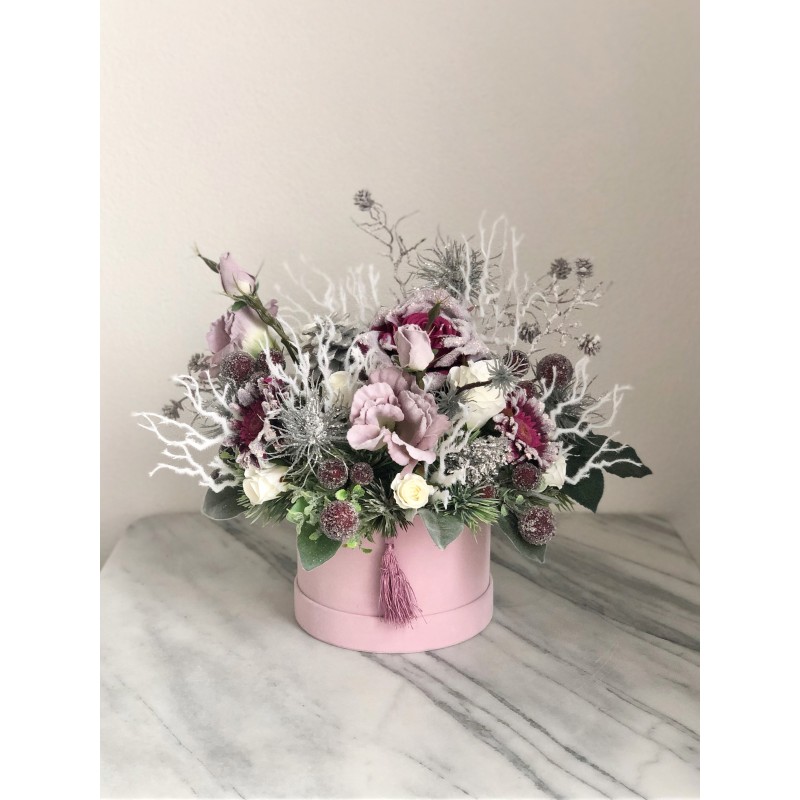 Weihnachtliches Arrangement in einer Velour Box 4