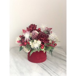 Winterliches Arrangement in einer Velour Box 2