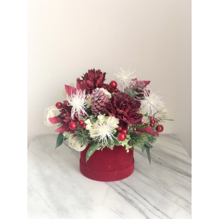 Winterliches Arrangement in einer Velour Box 2