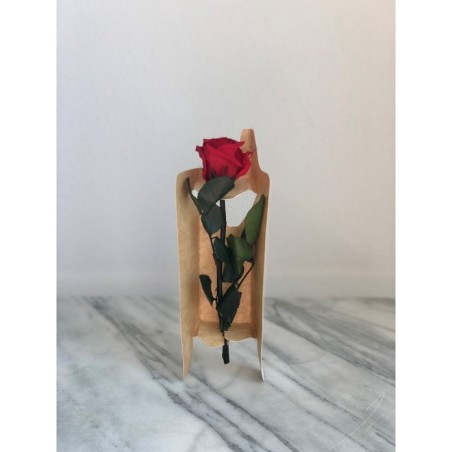 Stabilisierte rote Rose mit Stiel 30 cm 4