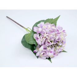Künstliche Hortensie in Lila-Weiss – 61 cm | Eleganter Hortensienzweig mit naturgetreuer Blüte 2