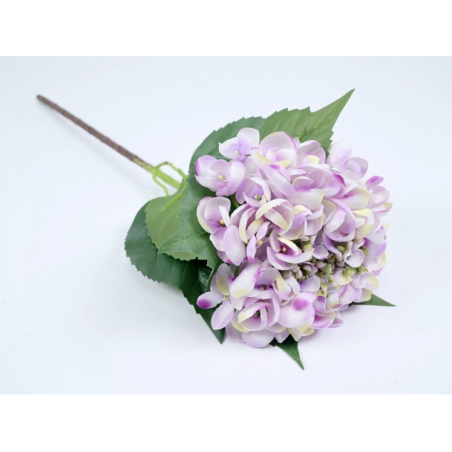 Artificial Purple & White Hydrangea Stem – 61 cm | Elegant Realistic Hydrangea Flower