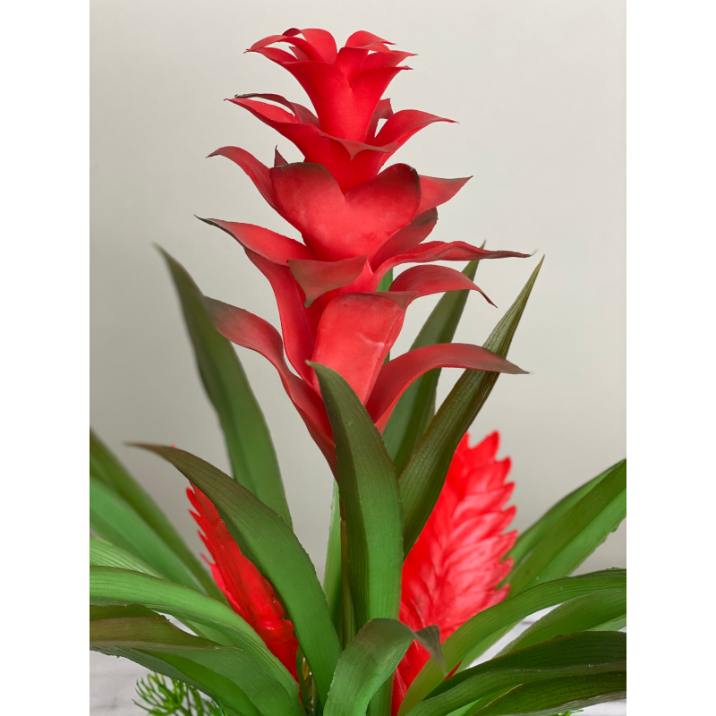 Exotische Kunstbromelie im edlen Dekotopf 4