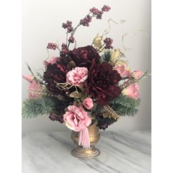 Weihnachtsarrangement in einem Gefäss Aluminium Gold