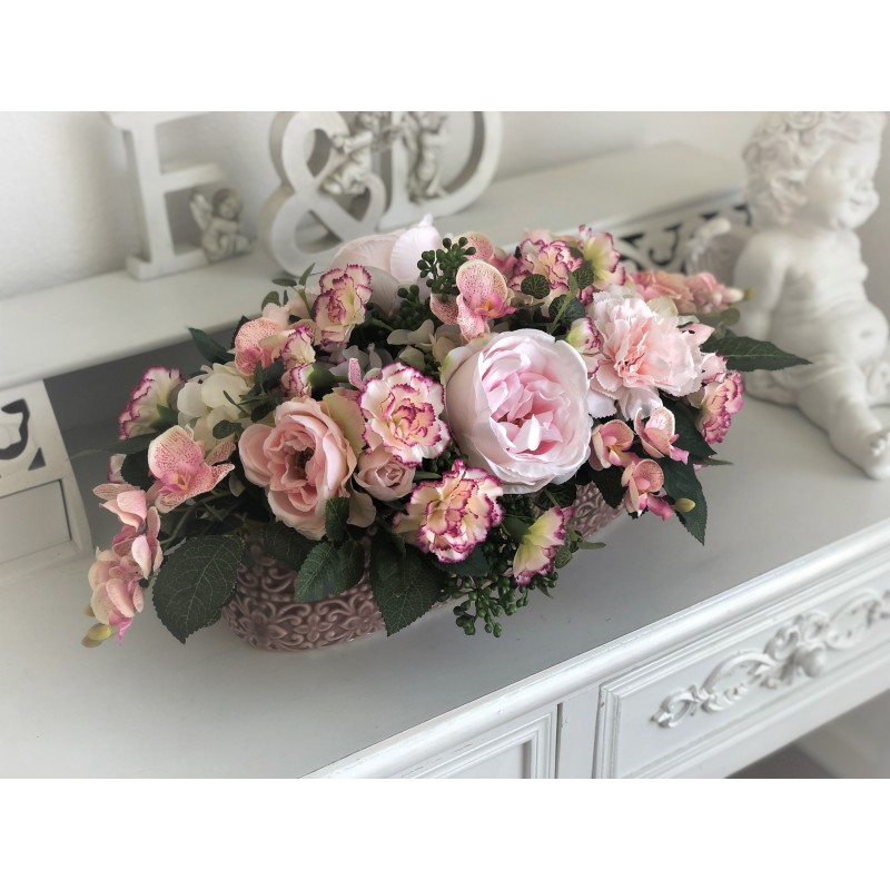 Künstliches Blumenarrangement in einer Vase Oval 4