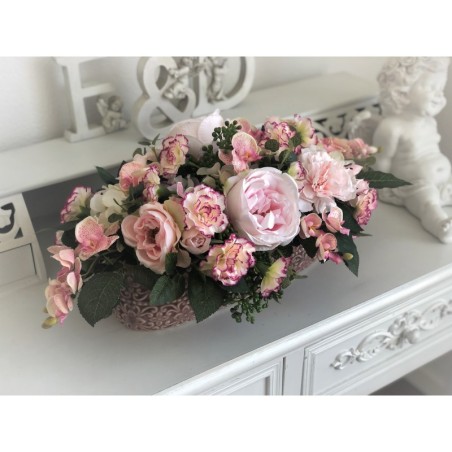 Künstliches Blumenarrangement in einer Vase Oval 4