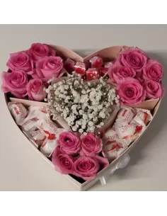 Herzbox „Sweet Love – Rosen Raffello Überraschung