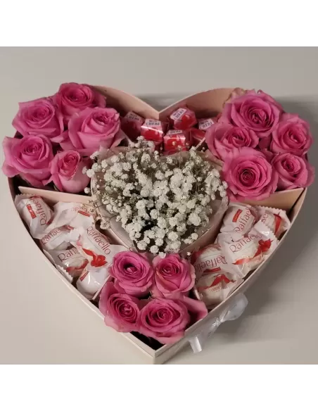 Herzbox „Sweet Love – Rosen Raffello Überraschung