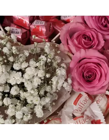 Herzbox „Sweet Love – Rosen Raffello Überraschung