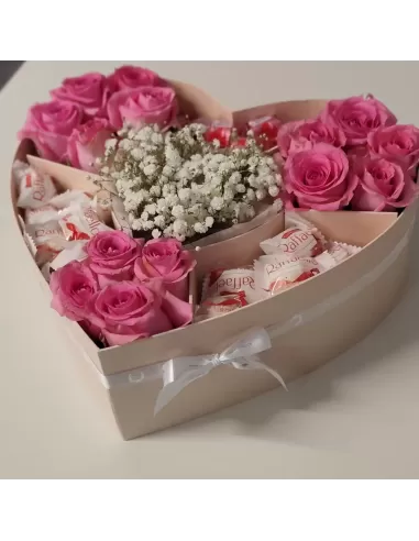 Herzbox „Sweet Love – Rosen Raffello Überraschung