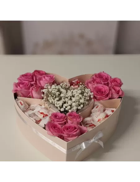Herzbox „Sweet Love – Rosen Raffello Überraschung