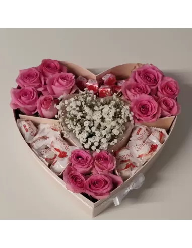 Herzbox „Sweet Love – Rosen Raffello Überraschung