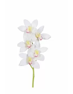 Künstliche Cymbidium Orchidee – Weiß, 65 cm