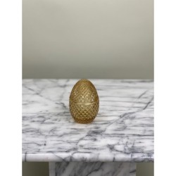 Dekoratives Glas-Ei mit geometrischem Reliefmuster 2