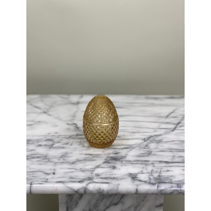 Dekoratives Glas-Ei mit geometrischem Reliefmuster 2