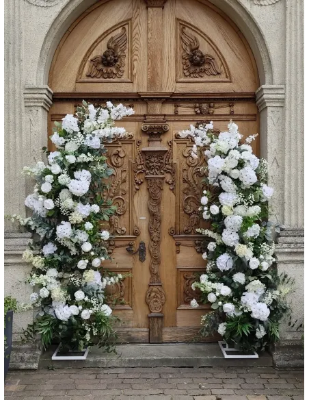 White & Green Wedding Arch Rental | Artificial Floral Wedding Arch Switzerland