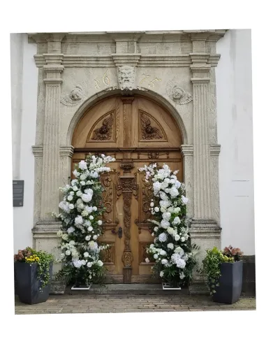 Floral Wedding Arch White & Green