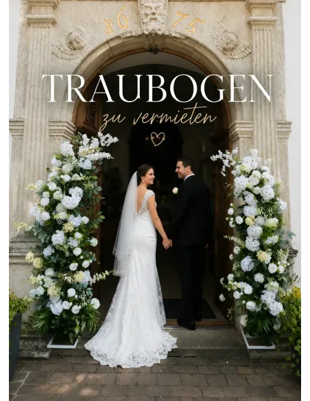 Traubogen Weiss-Grün mieten | Künstliche Blumen | Hochzeitsdeko Schweiz