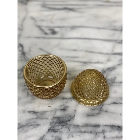 Dekoratives Glas-Ei mit geometrischem Reliefmuster 3