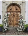 Romantischer Traubogen Rosa-Weiss aus künstlichen Blumen