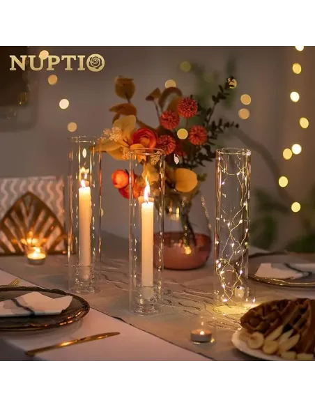 Glas-Kerzenständer für Stabkerzen – Miete