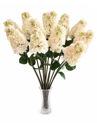 Künstliche Hortensie Creme-Weiss 88 cm – Naturgetreue Seidenblume