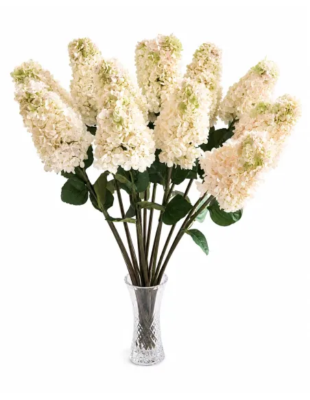 Künstliche Hortensie Creme-Weiss 88 cm – Naturgetreue Seidenblume