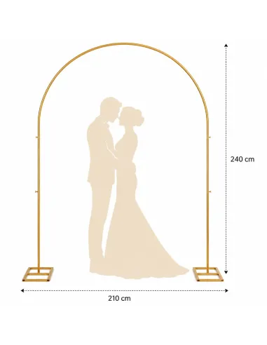 Goldener Traubogen mieten 240 × 210 cm – Eleganter Hochzeitsbogen (ohne Deko)