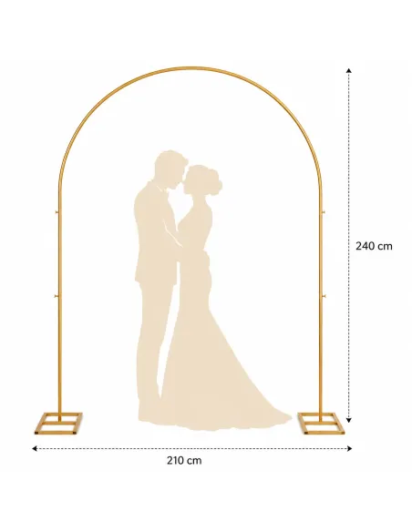 Goldener Traubogen mieten 240 × 210 cm – Eleganter Hochzeitsbogen (ohne Deko)