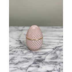 Elegantes Glas-Ei mit Diamantschliff-Optik – Rosé