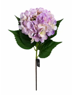 Artificial Purple & White Hydrangea Stem – 61 cm | Elegant Realistic Hydrangea Flower