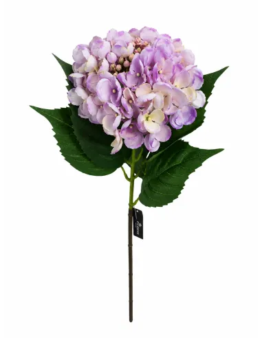 Artificial Purple & White Hydrangea Stem – 61 cm | Elegant Realistic Hydrangea Flower