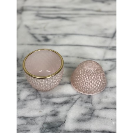 Elegantes Glas-Ei mit Diamantschliff-Optik – Rosé 3