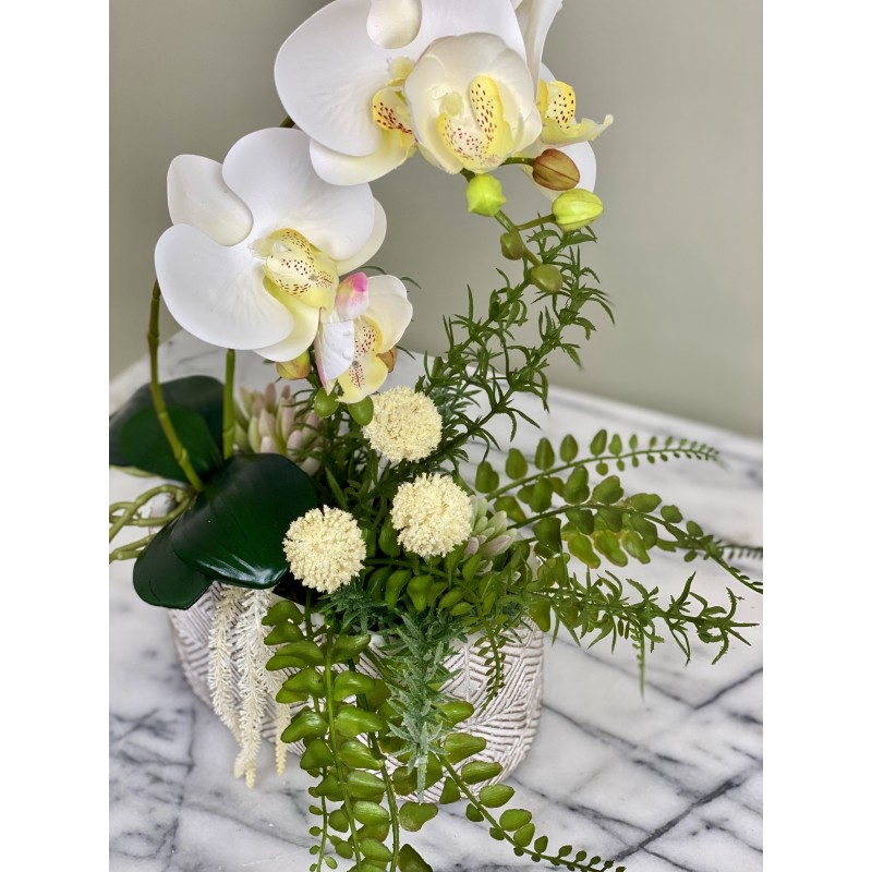 Kunstorchidee Phalaenopsis im Keramiktopf 3