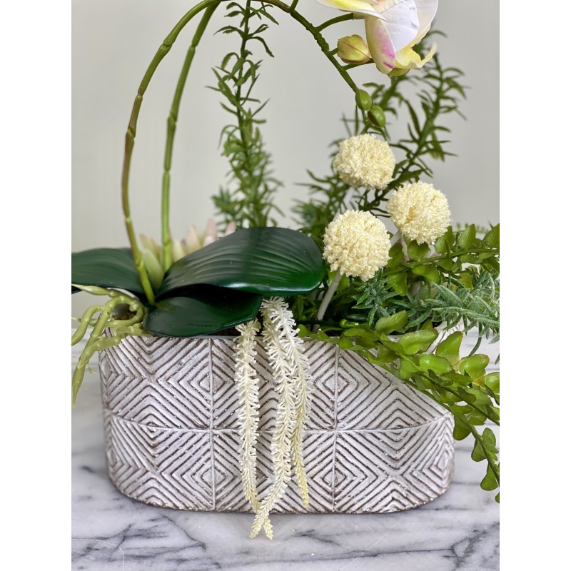 Kunstorchidee Phalaenopsis im Keramiktopf 4