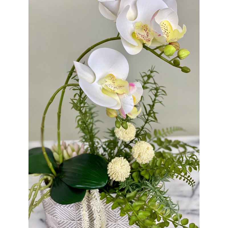 Kunstorchidee Phalaenopsis im Keramiktopf 5