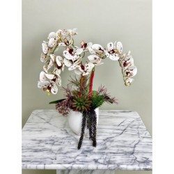 Tiger Kunstorchideen Arrangement in einer Vase