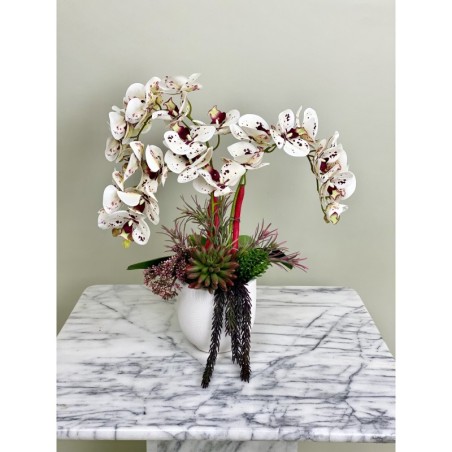 Tiger Kunstorchideen Arrangement in einer Vase