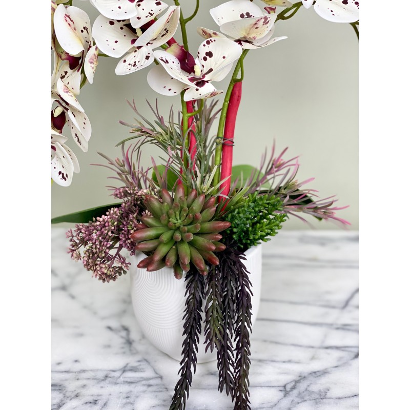 Tiger Kunstorchideen Arrangement in einer Vase 2