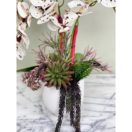 Tiger Kunstorchideen Arrangement in einer Vase 2