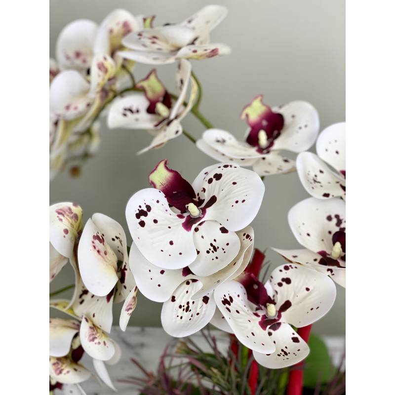 Tiger Kunstorchideen Arrangement in einer Vase 3