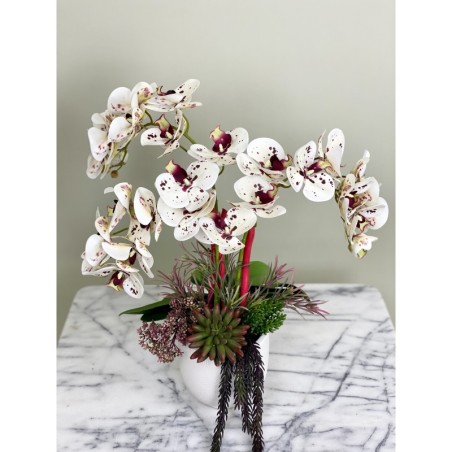 Tiger Kunstorchideen Arrangement in einer Vase 4