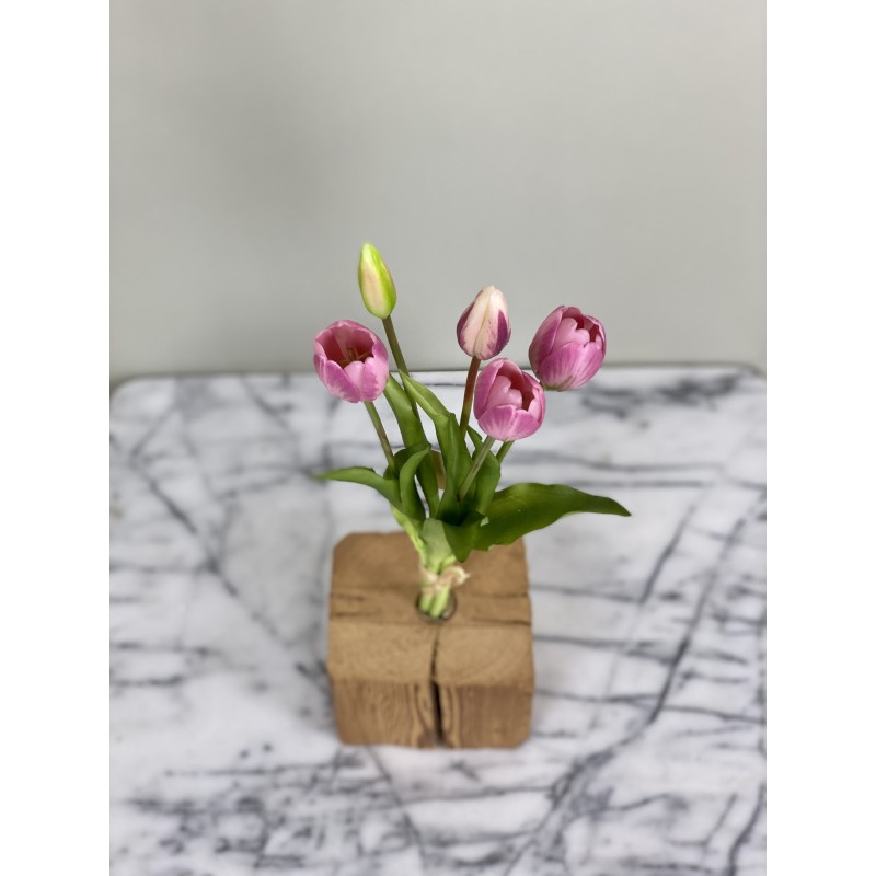 Künstliche rosa Tulpen 5er-Bund "Real Touch" 2