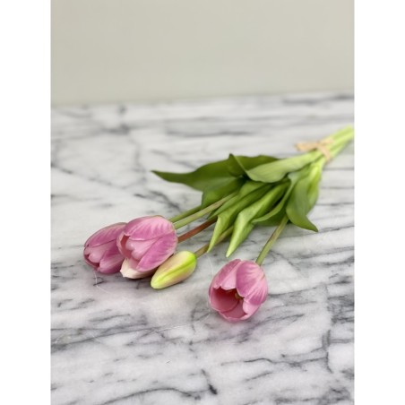 Künstliche rosa Tulpen 5er-Bund "Real Touch" 3